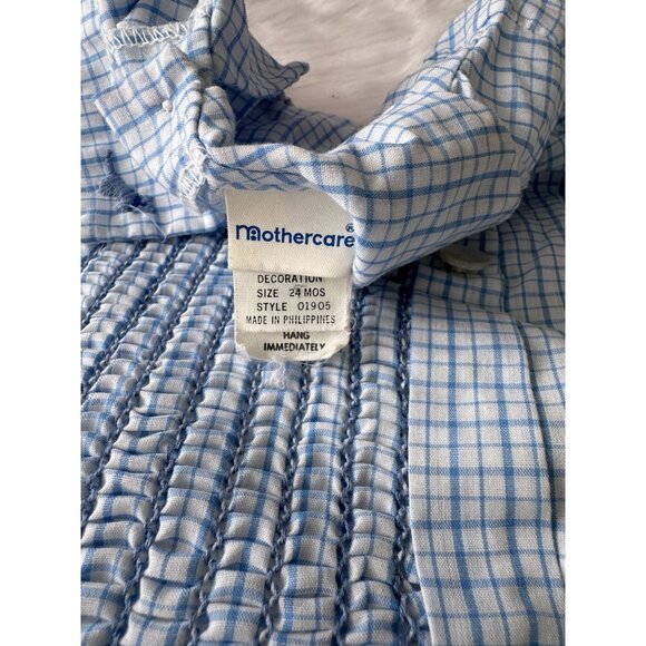 VTG Mothercare Blue & White Checked 2-Piece Baby Outfit Size 24 Mos Scottie Dogs - Picture 4 of 14